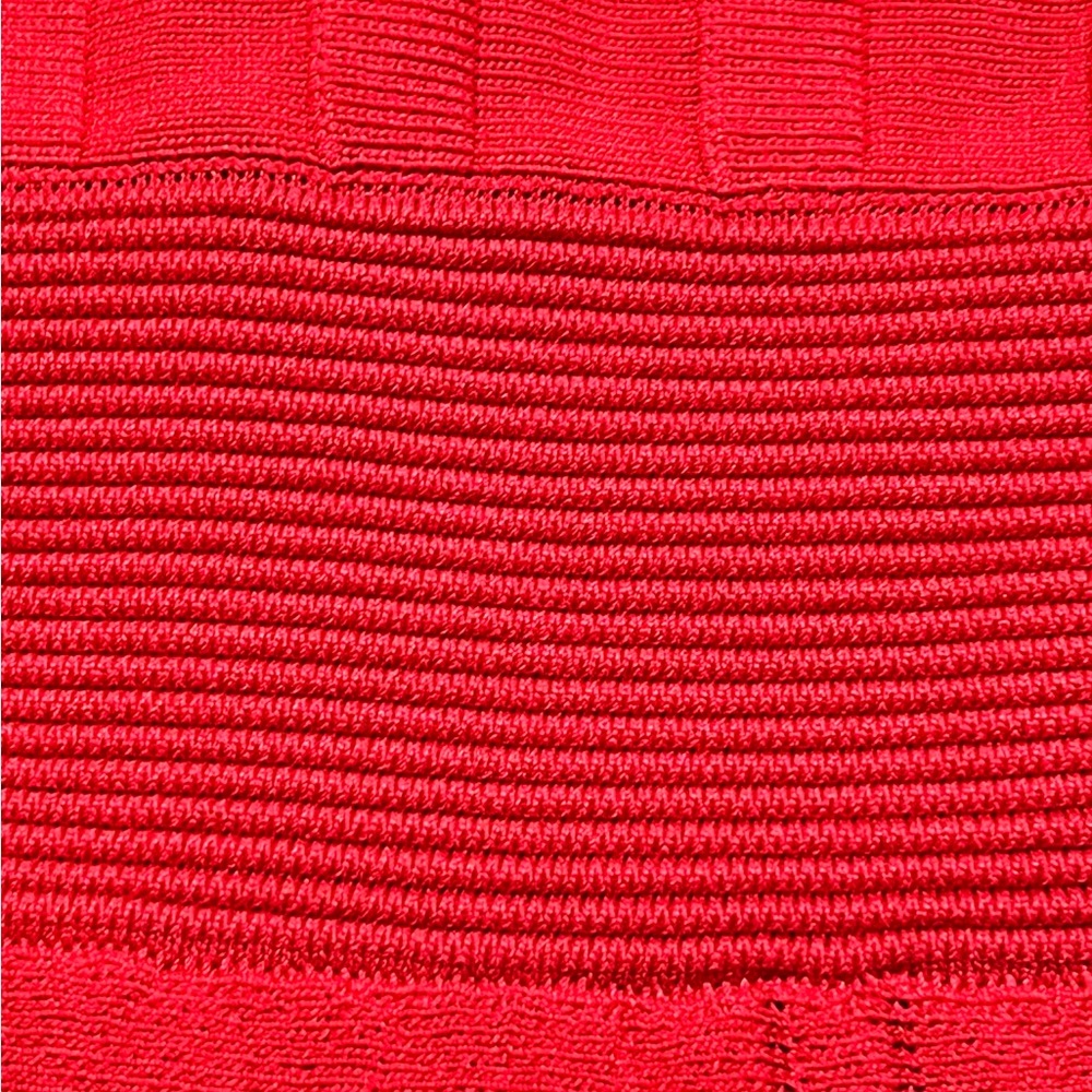 THE KOOPLES Red Twist Cutout Short Sleeve Rib Knit Fit & Flare Dress! - Picture 5 of 9